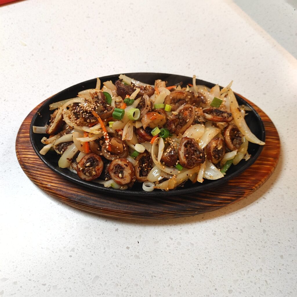stir fried pork intestine (철판구이)